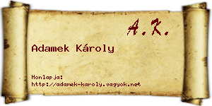 Adamek Károly névjegykártya