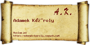 Adamek Károly névjegykártya