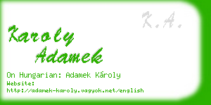 karoly adamek business card